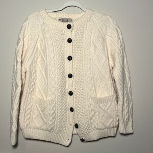 Aran Sweater Market, 100% Merino Wool Cardigan